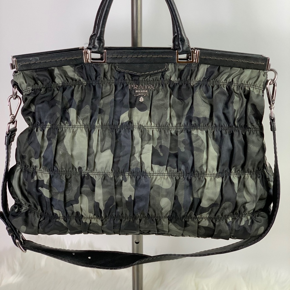Prada Tessuto Gaufre Camo Tote